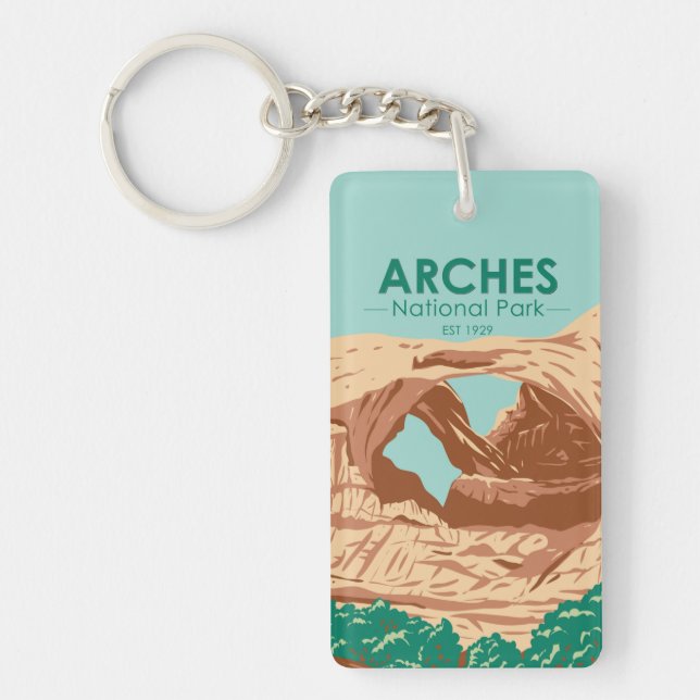 Porte-clefs Parc national des Arches Double Arche (Devant)