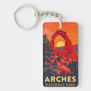 Porte-clefs Parc national des Arches Rétro Vintage 70s