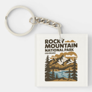 Porte-clefs Parc national des Rocheuses Colorado Art Vintage