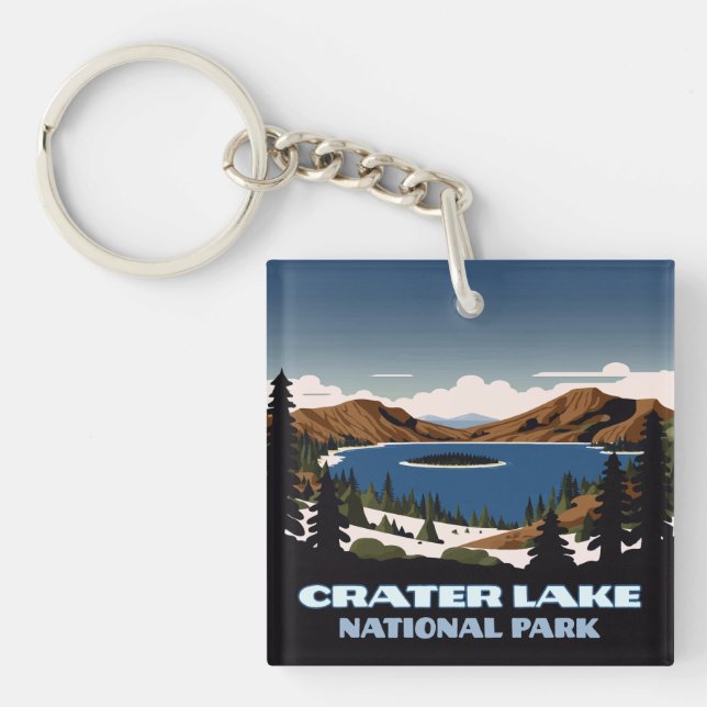 Porte-clefs Parc national du lac Crater Oregon Neige (Devant)