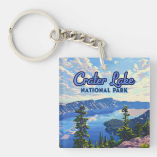 Porte-clefs Parc national du lac Crater Oregon Retro
