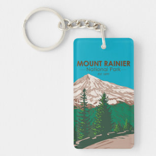 Porte-clefs Parc national du Mont Rainier Washington Vintage