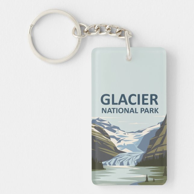 Porte-clefs Parc national Glacier Art de voyage (Devant)