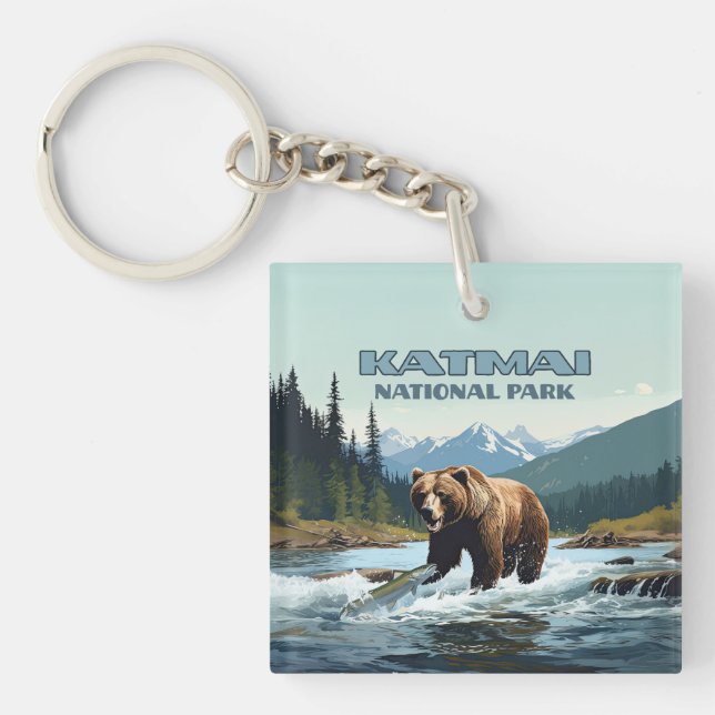 Porte-clefs Parc national Katmai Alaska Bear Brooks (Devant)