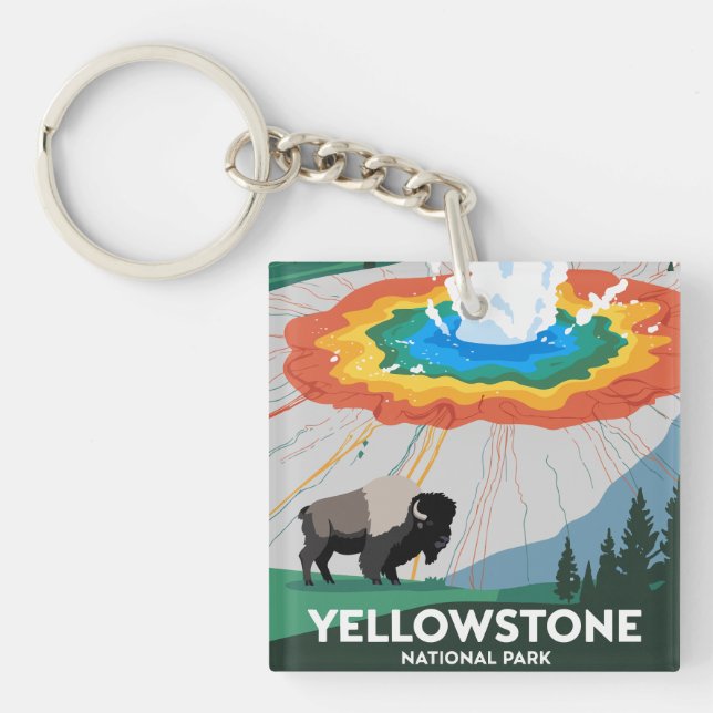 Porte-clefs Parc national Vivid Yellowstone (Devant)