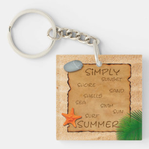 Porte-clefs Parchemin sur Arrière - plan de sable - Porte - cl