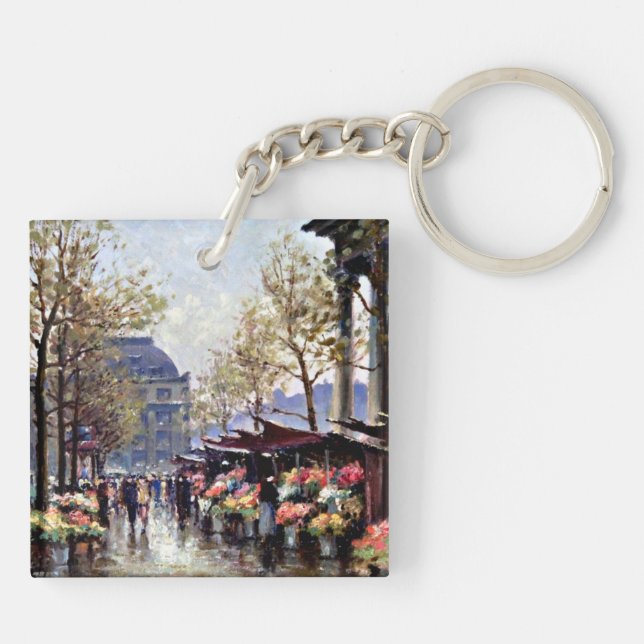 Porte-clefs Paris, Le Marché aux Fleurs de La Madeleine (Dos)