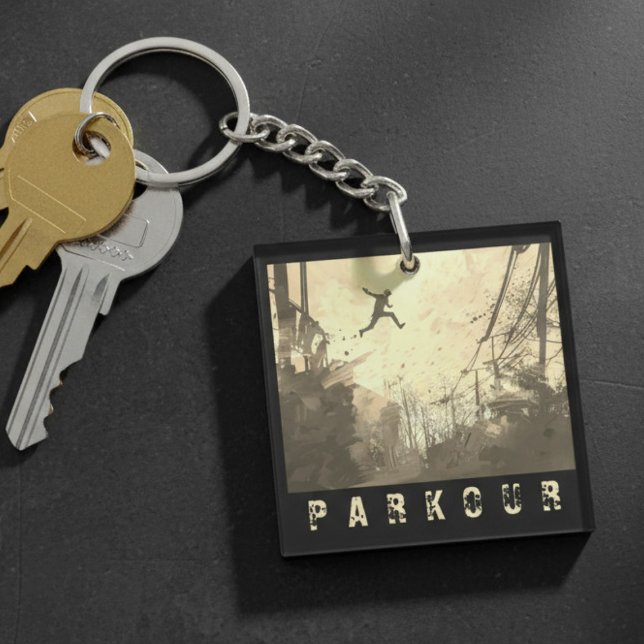 Porte-clefs Parkour Urban Obstacle Course Modern Sepia (Créateur téléchargé)