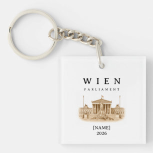 Porte-clefs Parlement de Vienne personnalisé Nom & Année
