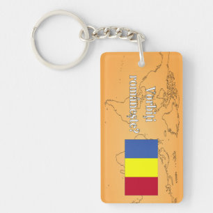 Porte-clefs Parlez-vous roumain ? en roumain. Indicateur wf