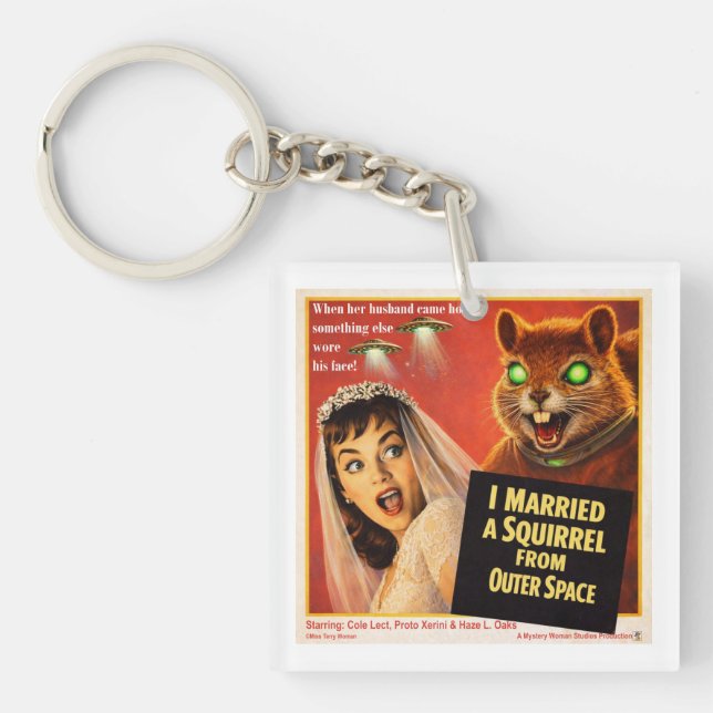 Porte-clefs Parodie d'écureuil de l'espace extra-atmosphérique (Devant)
