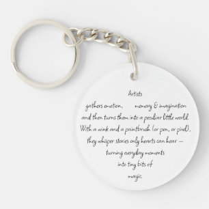 Porte-clefs Paroles du cœur expliquant et Artiste Whimsical Ar