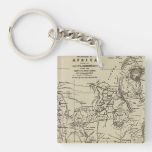 Porte-clefs Partie de carte d'itinéraire de l'Afrique