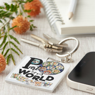 Porte-clefs Partie de mon monde Terre Planète Animaux Mignons 