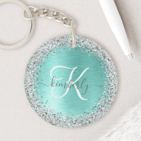 Parties scintillant argentée turquoise en métal br