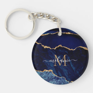 Porte-clefs Parties scintillant bleu marine or Porte - clé Let