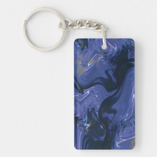 Porte-clefs Parties scintillant bleue Galaxy Swirl Abstrait Mo