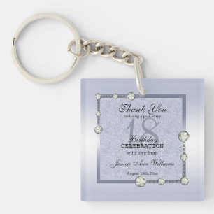 Porte-clefs Parties scintillant Bleues & Décoration Diamant A