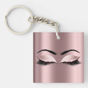 Porte-clefs Parties scintillant Blush Rose Girl Maquillage Las