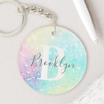 Porte-clefs Parties scintillant Coloré Glamour Joli Motif<br><div class="desc">Aesthétiquement jolie chic parties scintillant arrière - plan dans de belles couleurs pastel,  que vous pouvez personnaliser avec votre monogramme et/ou nom personnalisé.</div>
