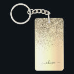 Porte-clefs Parties scintillant d'or Monogramme métallique Nom<br><div class="desc">Gold Faux Foil Parties scintillant à étincelles métalliques broyés Monogramme de métal brossé Nom Porte - clé. Cela rend le cadeau parfait pour 16 ans,  mariage,  douche nuptiale,  anniversaire,  baby shower ou bachelorette pour quelqu'un qui aime le luxe glam et les styles chic.</div>