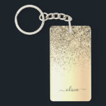 Porte-clefs Parties scintillant d'or Monogramme métallique Nom<br><div class="desc">Gold Faux Foil Parties scintillant à étincelles métalliques broyés Monogramme de métal brossé Nom Porte - clé. Cela rend le cadeau parfait pour 16 ans,  mariage,  douche nuptiale,  anniversaire,  baby shower ou bachelorette pour quelqu'un qui aime le luxe glam et les styles chic.</div>