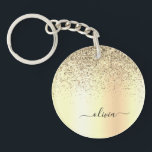 Porte-clefs Parties scintillant d'or Monogramme métallique Nom<br><div class="desc">Gold Faux Foil Parties scintillant à étincelles métalliques broyés Monogramme de métal brossé Nom Porte - clé. Cela rend le cadeau parfait pour 16 ans,  mariage,  douche nuptiale,  anniversaire,  baby shower ou bachelorette pour quelqu'un qui aime le luxe glam et les styles chic.</div>
