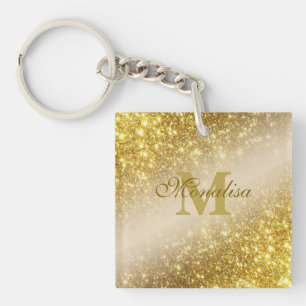 Porte-clefs Parties scintillant d'or personnalisée Fourre-tout