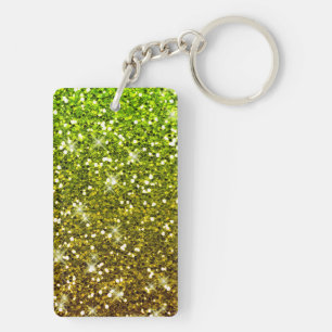 Porte-clefs Parties scintillant en or vert clair chatoyantes