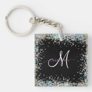 Porte-clefs Parties scintillant holographique Rainbow Pastels 