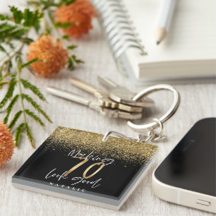 Porte-clefs parties scintillant moderne design en noir et or 7