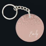 Porte-clefs Parties scintillant rose brillante Rose fille Mono<br><div class="desc">Girly Rose Gold - Blush Pink Sparkle Parties scintillant Script Monogramme Nom Porte - clé. Cela rend le cadeau parfait pour 16 ans,  mariage,  douche nuptiale,  anniversaire,  baby shower ou bachelorette pour quelqu'un qui aime le luxe glam et les styles chic.</div>