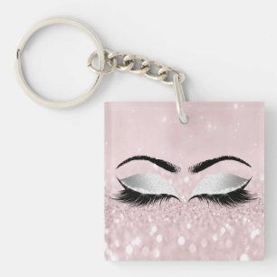 Porte-clefs Parties scintillant rose Grey Lashes de maquillage