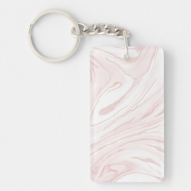 Porte-clefs Parties scintillant rose moderne marbre (Devant)