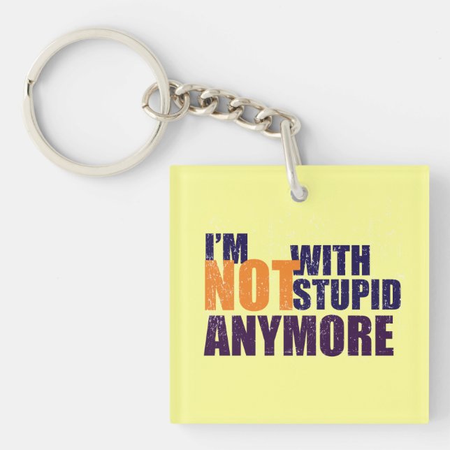 Porte-clefs Pas avec un Porte - clé acrylique stupide (Devant)