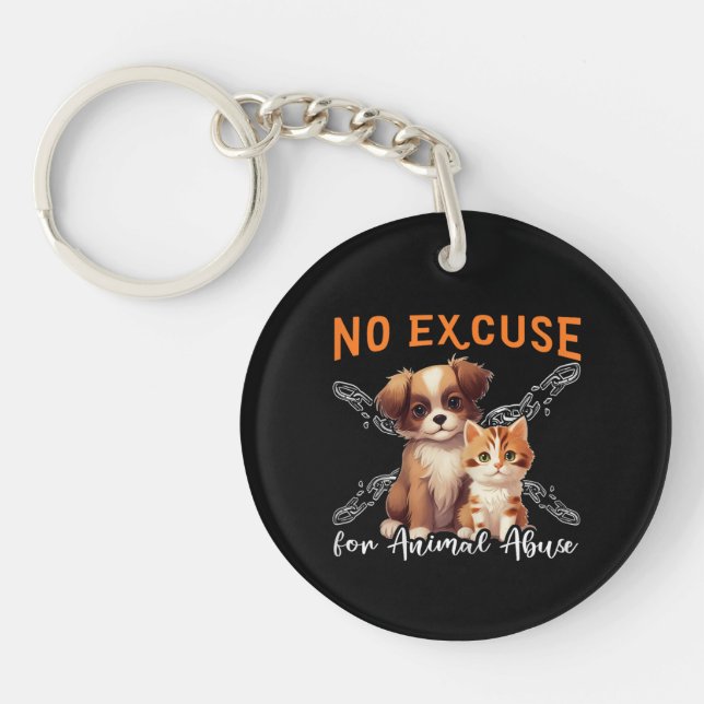 Porte-clefs Pas de design pour les droits des animaux contre l (Devant)