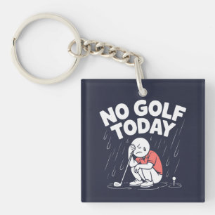 Porte-clefs Pas de golf aujourd'hui Funny Sad Stickman Golfeur