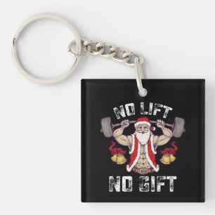 Porte-clefs Pas de levage, pas de cadeau Santa Gym Workout Fit