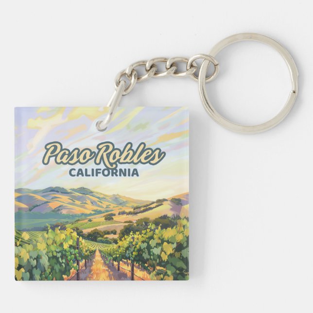 Porte-clefs Paso Robles California Vineyard Côte Centrale (Dos)