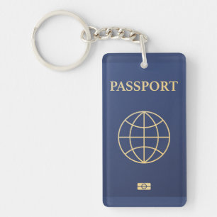Porte-clefs Passeport Bleu Adorable Accessoire de Voyage Migno