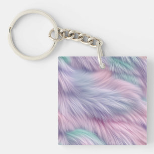 Porte-clefs Pastel Rainbow Fur
