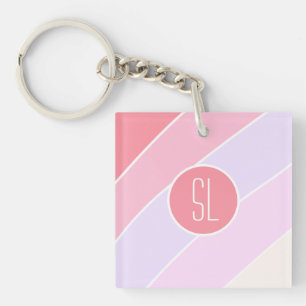 Porte-clefs Pastel Stripes Personnalisé