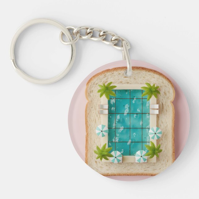 Porte-clefs Pastel Vaporwave Pool Toast (Devant)