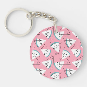 Porte-clefs Pastèques colorées d'aquarelle