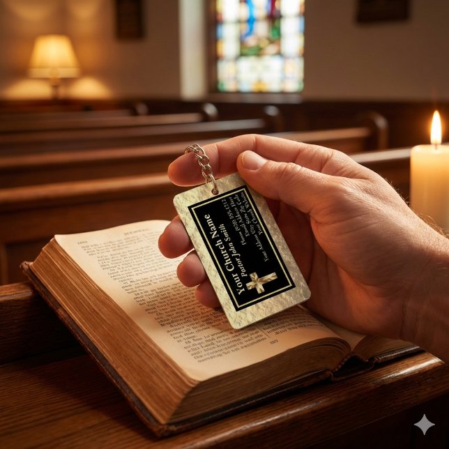 Porte-clefs Pasteur de l'église Gold et Black Bulle (Créateur téléchargé)
