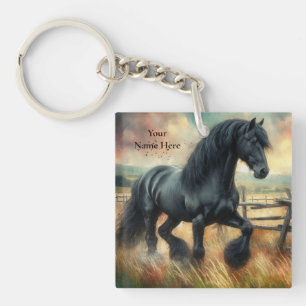Porte-clefs Pâte de Cheval Frésilien Noir clôtures rustiques
