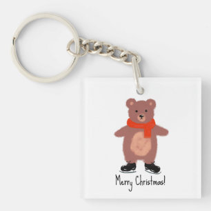 Porte-clefs Patinage drôle d'ours