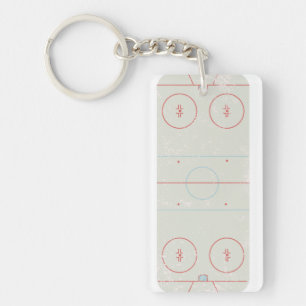 Porte-clefs Patinoire de hockey sur glace personnalisée