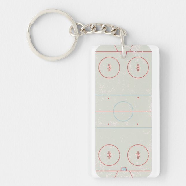 Porte-clefs Patinoire de hockey sur glace personnalisée (Devant)