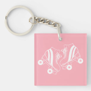 Porte-clefs Patins à rouleaux minimalistes Derby Patinage rose
